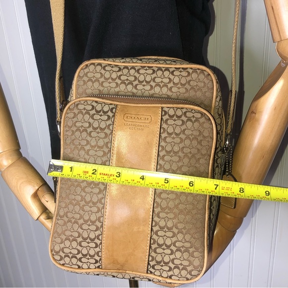 COACH Monogram Canvas & Suede Crossbody Messenger Shoulder Bag UNISEX STYLING - Picture 7 of 15